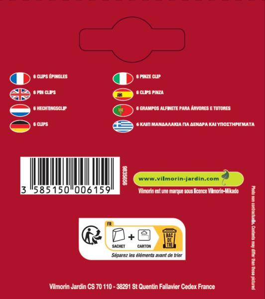 Matériel de jardinage - Clip Épingle pour Arbre et Tuteur (x6) - MEDIA_PACKAGING_VERSO